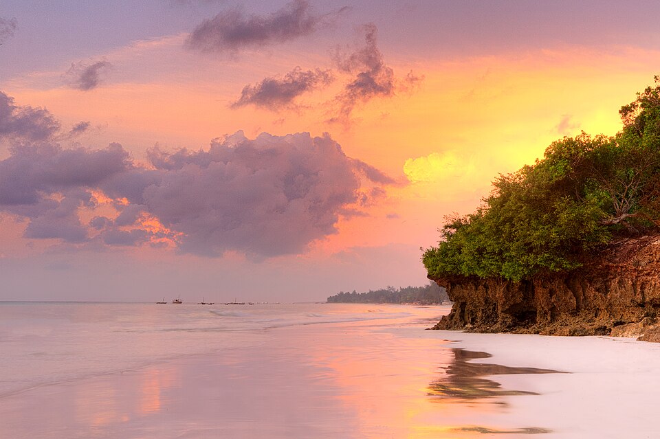 Sunrise over Diani Beach on the Kenyan coast