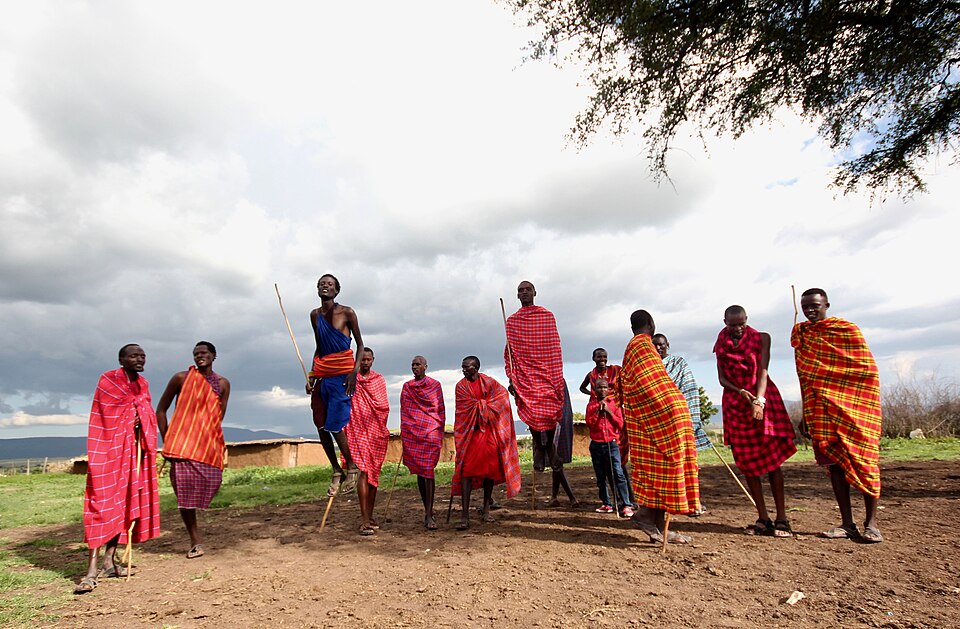 Ceremonial dance at a Maasai manyatta in Narok County